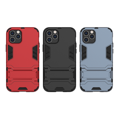 Iron Man 2 in 1 Detachable Shockproof Anti-Scratch Soft TPU + Hard PC with Kickstand Back Cover Case for iPhone 12 (6.1)