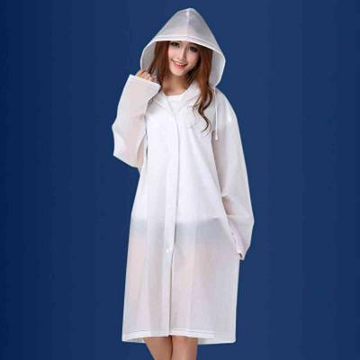 Korean Version Fashion EVA Ttranslucent Matte Thicken Adult Raincoat Poncho with Hood
