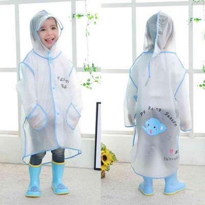 The New EVA Frosted Children's Raincoat Waterproof Environmental Protection Poncho with School Bag Position