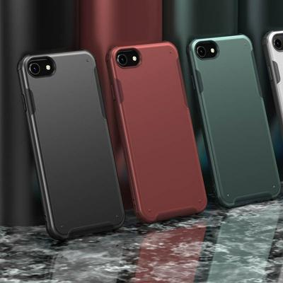 2 in 1 Detachable Solid Color Frosted Anti-Fingerprint Hard PC Back + Soft TPU Frame Back Cover Case for iPhone 7 / 8 / SE (2020)