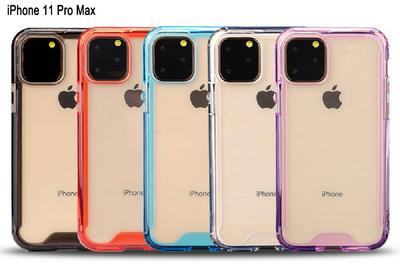 Soft Clear Phone Case for iPhone 11 Pro Max, Scratch Resistant Acrylic Phone Cover with Colored Bumper