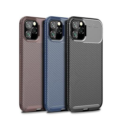 Beetle Carbon Fiber Texture Slightly Frosted Anti-Sweat Anti-Fingerprint Non-Slip Shockproof Heat Dissipation Soft TPU Back Cover Case for iPhone 11 Pro Max 6.5