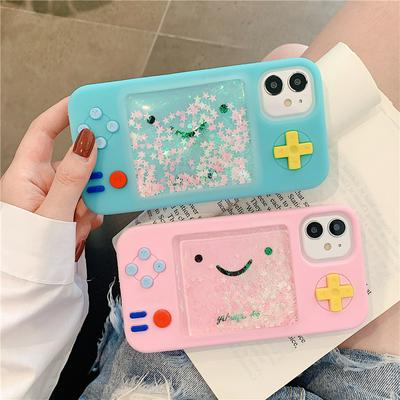 3D Quicksand Cartoon Game Console Pattern Anti-Scratch Shockproof Soft Silicone Back Cover Case for iPhone 12 (5.4)