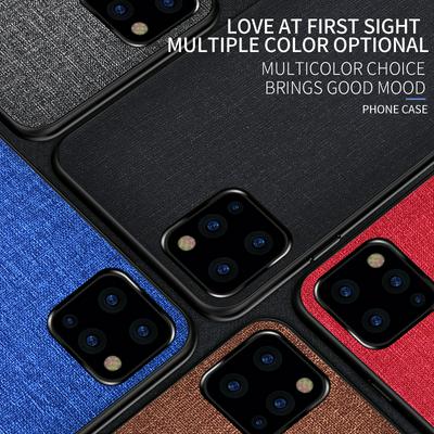 Synthetic Leather Fabric Pattern Phone Case Non-slip Protective Back Cover for iPhone 2019 6.5inch