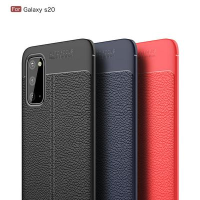 Litchi Pattern Shockproof Slim Soft TPU Back Cover Case for Samsung Galaxy S20
