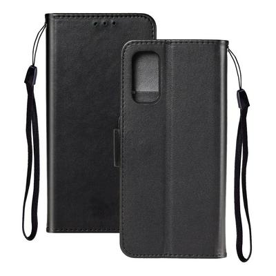 Solid Color Type Scratch Resistant PU Leather Phone Protective Cover with Card Slots and Lanyard for Samsung Galaxy S20