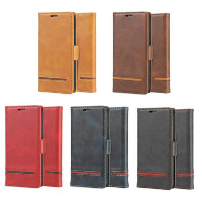 016 Business Models Horizontal Stitching Series PU Leather + Soft TPU Magnetic Buckle with Stand and Card Slots Wallet Case for Apple iPhone 12(5.4))