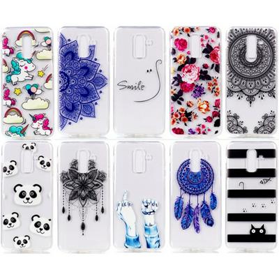 Colored Painting Transparent Soft TPU Back Cover Case for Samsung Galaxy J8 2018