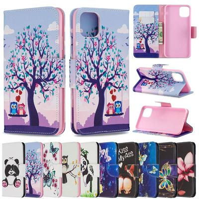 iPhone 6.5 inch PU Leather Phone Case Painted Landscape Background Flip Solid Color Phone Case Phone Holder Wallet Protective Case for iPhone 6.5 inch Phone Case