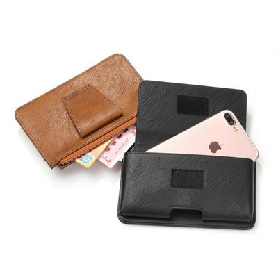 Universal Waist Bag Waterproof  PU Leather Case Earphone Holder with Belt Clip for iPhone Samsung Cellphones 