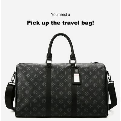 Men's Travel Duffel Bag Large Capacity Sports Gym Bag with Leather Handle