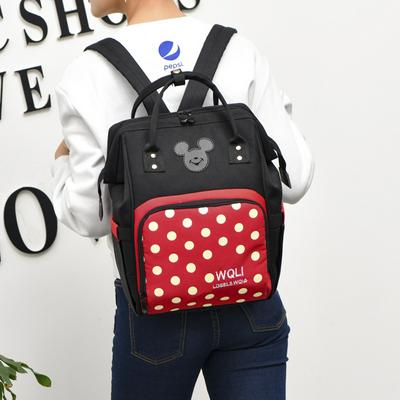 Polka Mickey Large-capacity Mummy Bag Shoulder Mom Pack Pregnant Woman Outing Backpack for Mother and Baby