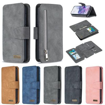 Frosted Zipper Wallet BF07 Type Scratch Resistant PU Leather Wallet Phone Case with Stand &Card Slots for Samsung Galaxy S20