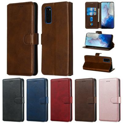 Classic Calf Pattern All-Round Shockproof PU Leather + Soft TPU Card Slots with Stand and Magnetic Buckle Wallet Case for Samsung Galaxy S20+