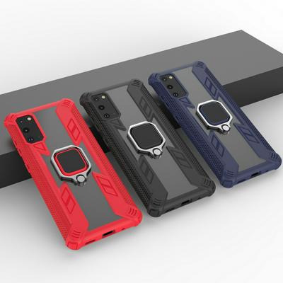 Predator Four-Corner Drop Protection Honeycomb Non-Slip with Magnetic Ring Bracket Hard PC Back + Soft TPU Bumper Back Cover Case for Samsung Galaxy S20 Plus