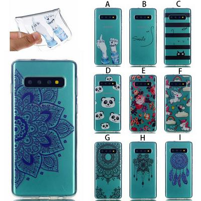 Colored Painting Transparent Anti-Scratch Soft TPU Back Cover Case for Samsung Galaxy S10
