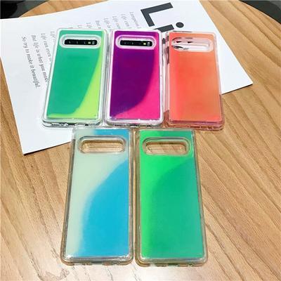 Fluorescent Luminous Glow Liquid Quicksand Hard PC Back Cover Shockproof Protective Case for Samsung Galaxy S10e