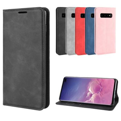 Retro Pattern PU Leather + Soft TPU Card Slots with Stand Support and Wallet Magnetic Absorb Protective Case for Samsung Galaxy S10+ / S10 Plus 