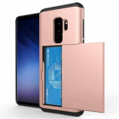 2 in 1 Detachable Shockproof Hard PC + Soft TPU Hybrid with Card Slot Back Cover Protective Case for Samsung Galaxy S9 Plus