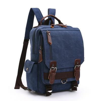 Vintage Canvas Backpack Leather-decorated Travel Shoulder Bag