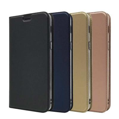 Voltage Magnetic Attraction Solid Color Side Flip Shockproof PU Leather + Transparent TPU with Card Slot and Stand Protective Case for Samsung Galaxy J8 2018