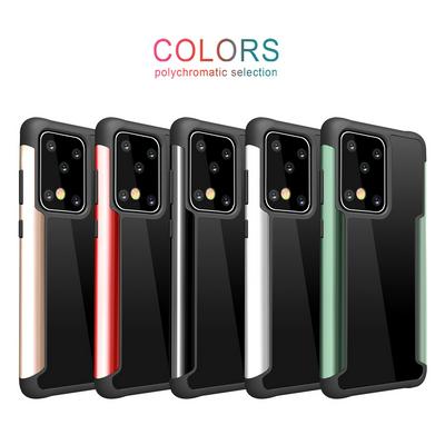 Iron Man Drop-Proof Firm Metal Bumper + Flexible TPU Frame + Anti-Scratch Acrylic Back Hybrid Back Cover Case for Samsung Galaxy S20+