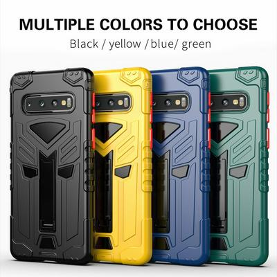 King Kong Style Four Corners Airbag Design with Folding Stand Shockproof Detachable Hard PC + Soft TPU Back Cover Case for Samsung Galaxy S10+ / S10 Plus