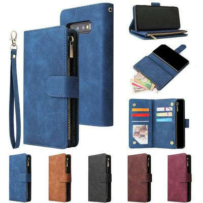 Wallet Phone Case for Samsung Galaxy S10+, Doka Slots Leather Phone Cover With Magnetic Buckle