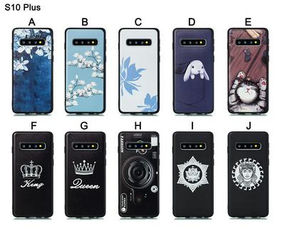 Cat Plum Snow Colored Pattern Anti-Scratch Soft TPU Back Cover Protective Case for Samsung Galaxy S10+ / S10 Plus 