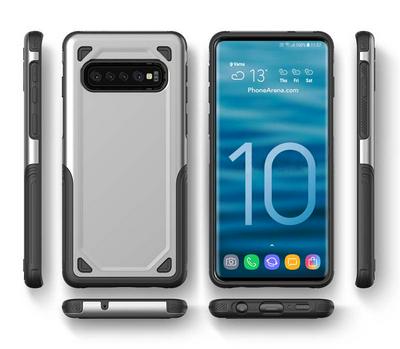 Armor Frosted 2 in 1 Detachable Drop Protection Hard PC + Soft TPU Hybrid Support Wireless Charging Back Cover Protective Case for Samsung Galaxy S10+ / S10 Plus
