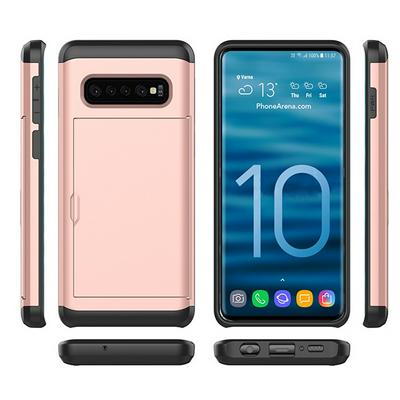 2 in 1 Detachable Shockproof Hard PC + Soft TPU Hybrid with Card Slot Back Cover Protective Case for Samsung Galaxy S10