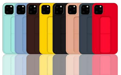 Leather Coated Phone Case for iPhone 11 Pro Max, Scratch Resistant Phone Cover with Hand Strap Bracket