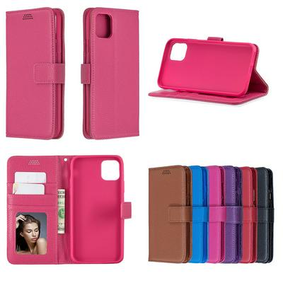 Lichee Pattern PU Leather + TPU with Card Slots Wallet and Stand Support Cover Case for Apple iPhone 11 Pro Max(6.5) 