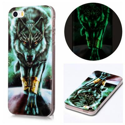 Luminous Colored Painting Shockproof Anti-Scratch Soft TPU Back Cover Case for iPhone SE 5S 5G 5