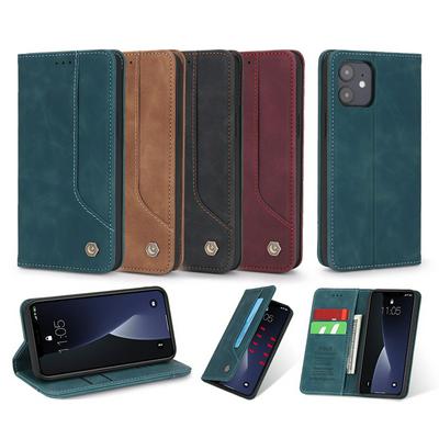 Retro Classic Strong Magnetic Type Shockproof PU Leather Wallet Phone Case for iPhone 12 Mini(5.4)