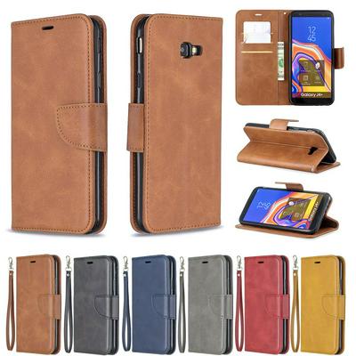 Sheep Skin Shockproof PU Leather + Soft TPU with Card Slots Stand Wallet Protective Case for Samsung Galaxy J4+ / J4 Plus 2018