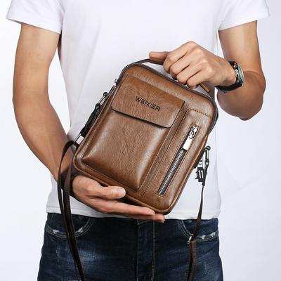 Business Casual Men's Cross-border PU Leather Bag Chest Single Shoulder Messenger Bag