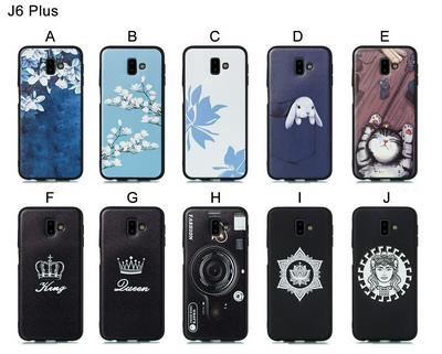 Cat Plum Snow Colored Pattern Anti-Scratch Soft TPU Back Cover Protective Case for Samsung Galaxy J6+ / J6 Plus 2018