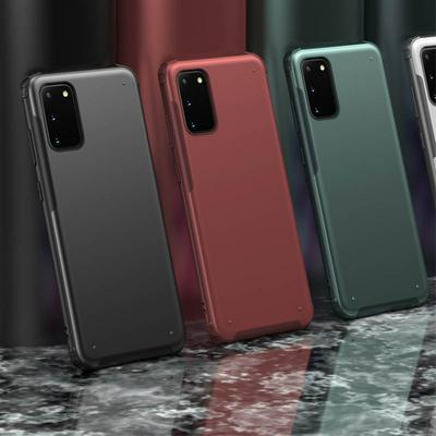 2 in 1 Detachable Solid Color Frosted Anti-Fingerprint Hard PC Back + Soft TPU Frame Back Cover Case for Samsung Galaxy S20+