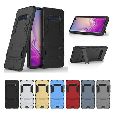 King Kong Series Shockproof 3 in 1 Detachable Hard PC + Soft TPU with A Kickstand Back Cover Protective Case for Samsung Galaxy S10+ / S10 Plus