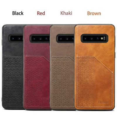 Card Holder Phone Case for Samsung Galaxy S10 5G, Leather-coated Hard Phone Cover