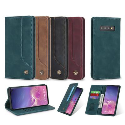 Retro Classic Strong Magnetic Type Shockproof PU Leather Wallet Phone Case for Samsung Galaxy S10