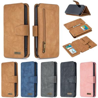Frosted Zipper Wallet BF07 Type Detachable Scratch Resistant PU Leather Phone Case for iPhone 12 Pro Max(6.7)