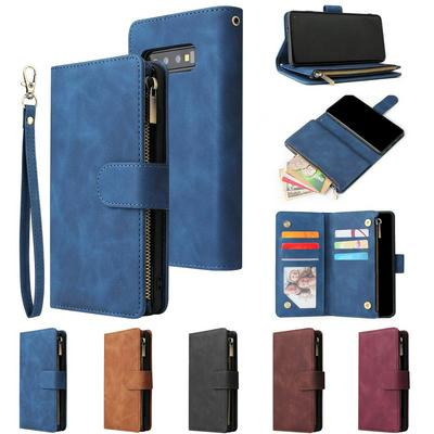 Wallet Phone Case for Samsung Galaxy S10, Doka Slots Leather Phone Cover With Magnetic Buckle