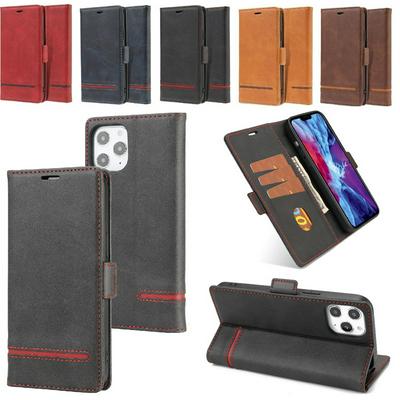 016 Business Model Horizontal Stitching Series PU Leather + Soft TPU Magnetic Buckle with Stand and Card Slots Wallet Case for Apple iPhone 12 Pro Max(6.7)