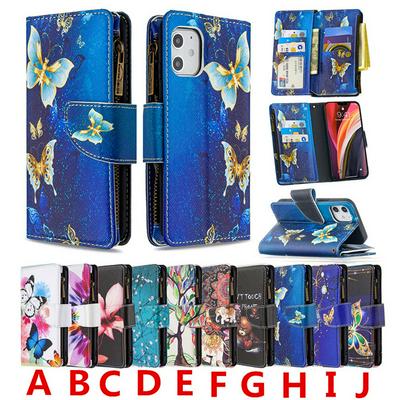 Colored Painting BF03 Shock-Absorption Side Flip PU Leather + Soft TPU Wallet Phone Case with Card Slots Magnetic Buckle and Stand for iPhone 12 Pro Max(6.7)