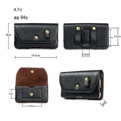 Universal Wear-Resistant with Earphone Hole and Belt Clip PU Leather Flip Waist Bag for 4.7 Inch Cell Phone