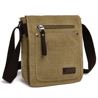 Men's Casual Canvas Schoolbag Strap-adjustable Messenger Bag