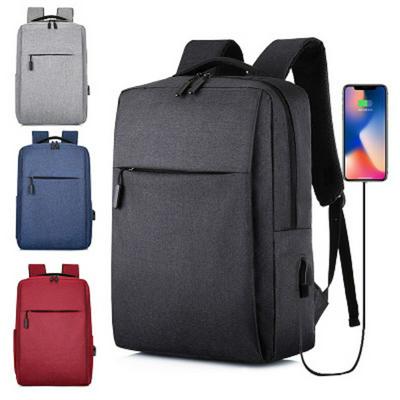 New Simple USB Rechargeable Backpack Casual Business Computer Bag for Men and Women