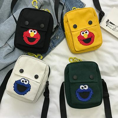 Women's Cute Canvas Bag Cartoon Style Backpack All-match Sling Bag